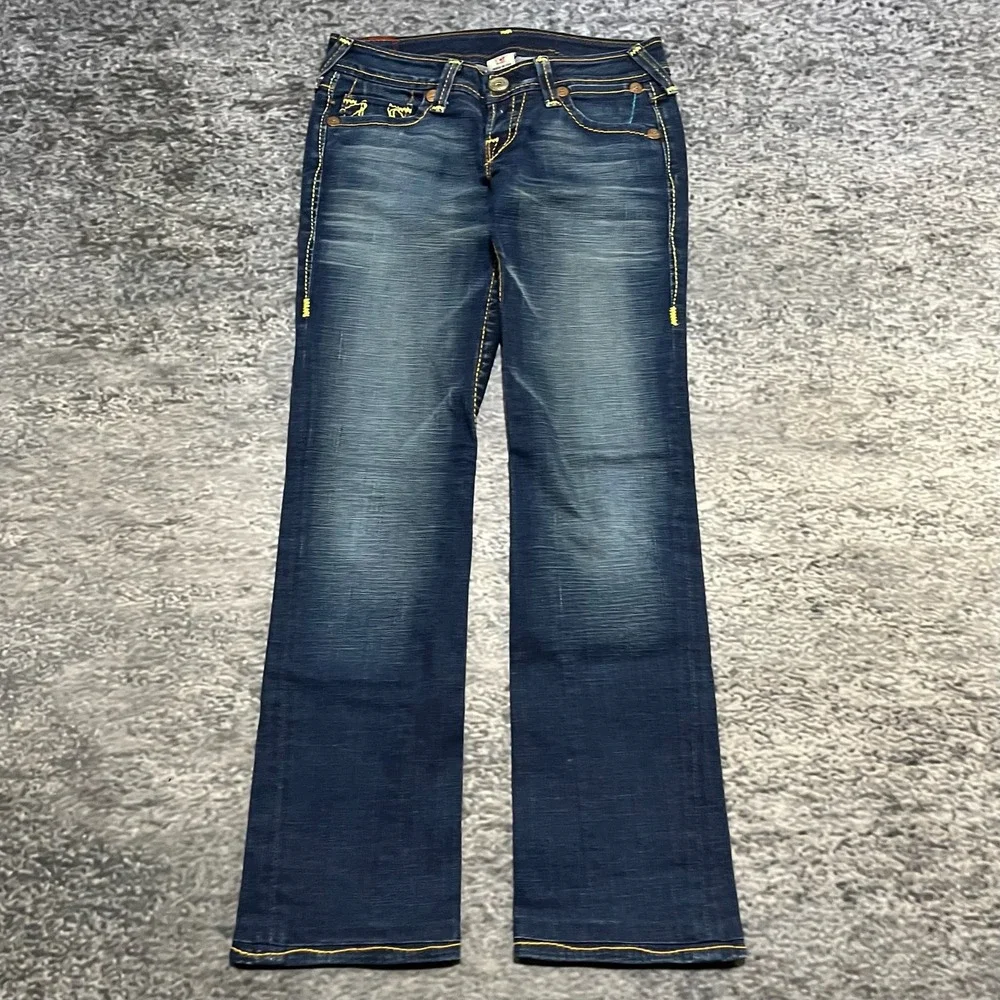 True Religion Johnny Big T Jeans 30x32 Blue Low Rise Straight Y2K Hip-Hop Grunge